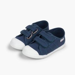 Ténis Lona Crianças com Tiras Aderentes Azul Jeans