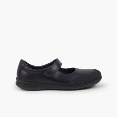 Sapatos Colegiais Laváveis Menina Merceditas Biqueira Reforçada  Azul Marinho
