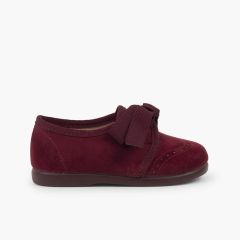 Sapatos Criança tipo Blucher com Laço e Picotados Bordeaux