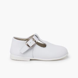 Sapato Pepito Pele com Fivela Branco