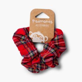 Elástico Menina Estampado Escocês Vermelho