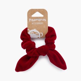 Elástico de cabelo scrunchie veludo com laço Vermelho