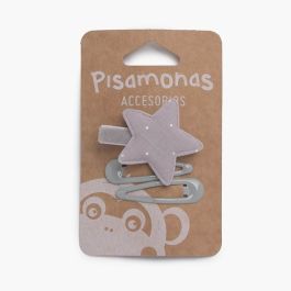 Pack clip estrela e ganchos Cinzento claro