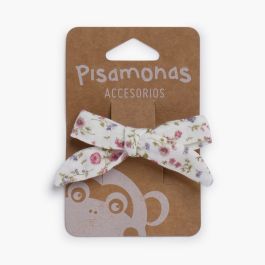 Laço flores liberty bico de pato Rosa