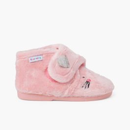 Pantufas bota animais pelinho Rosa