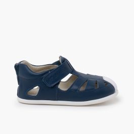 Sandálias napa maleável sola fina Azul Navy