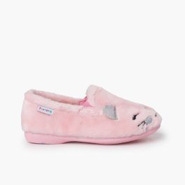Pantufas pelo suave gatinho Rosa