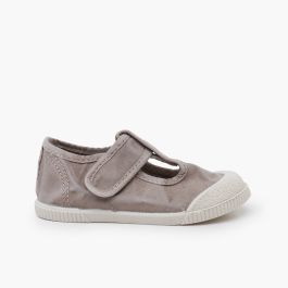 Pepitos barefoot lona lavada Cinzento