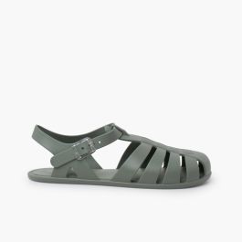 Sandálias borracha barefoot criança e mulher Verde