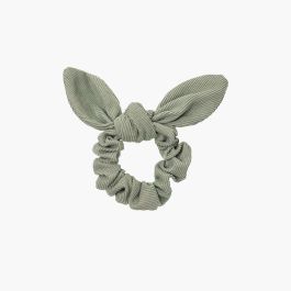 Elástico de cabelo scrunchie micro bombazine glitter com laço Verde