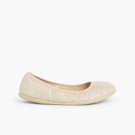 Sabrinas de Linho Metalizado Tostado