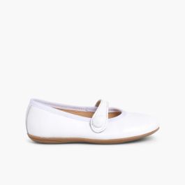 Sapatos Merceditas Pele Menina Comunhão Branco