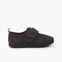 Bluchers de tiras aderentes   Casual em Pele de Camurça Cinzento