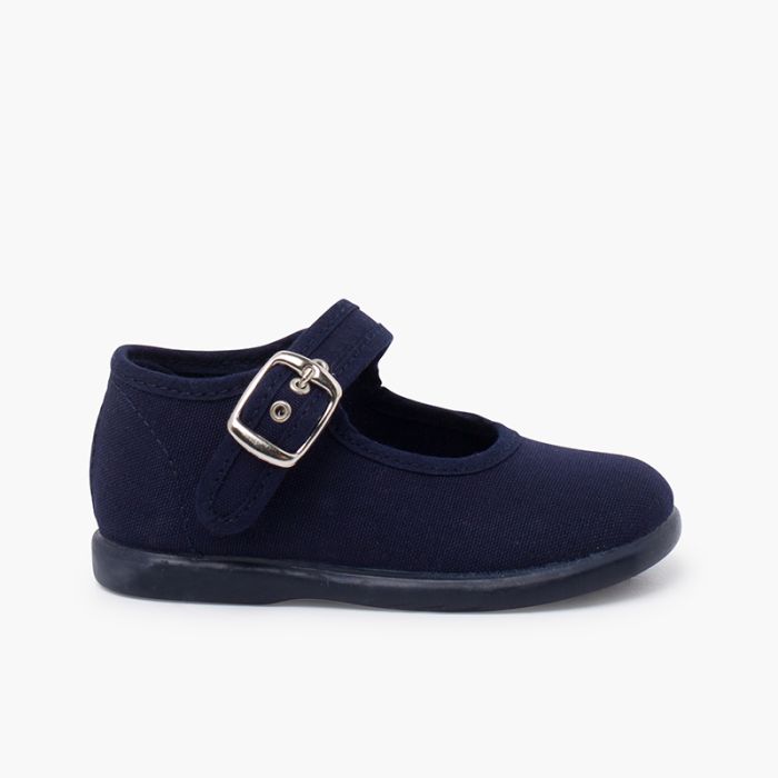 Sapatos Merceditas Tecido com Fivela