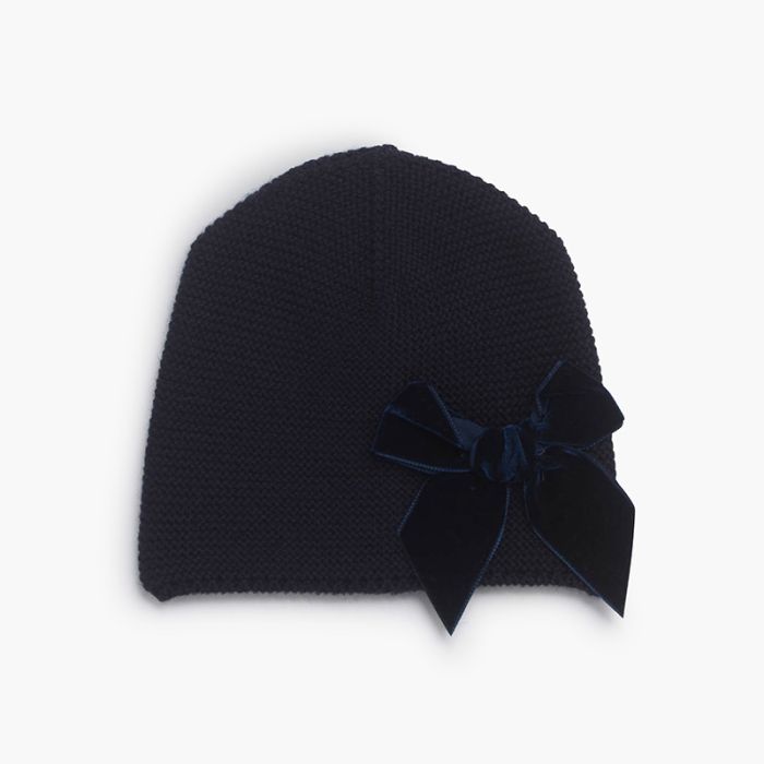 Gorro malha laço veludo