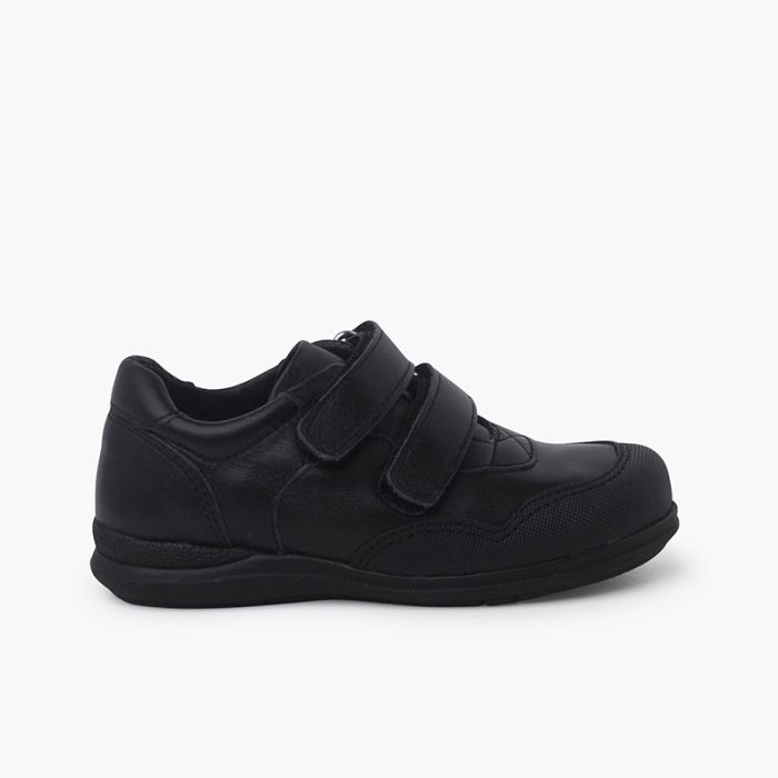 Sapatos escola biqueira reforçada duplo fecho