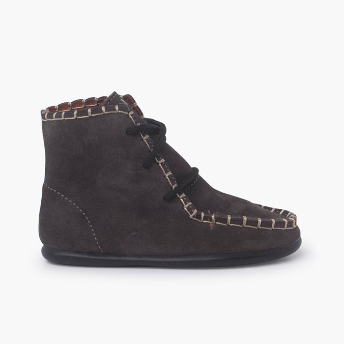 Botas tipo moicanas camurça criança