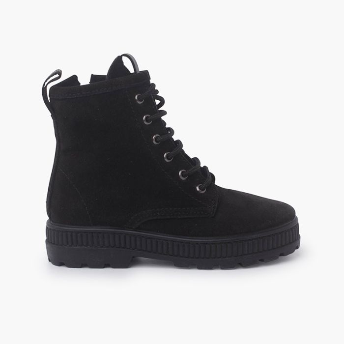 Botas camurça estilo militar crianças