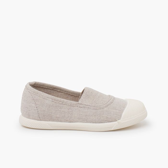 Sapatilhas slip on elástico biqueira borracha