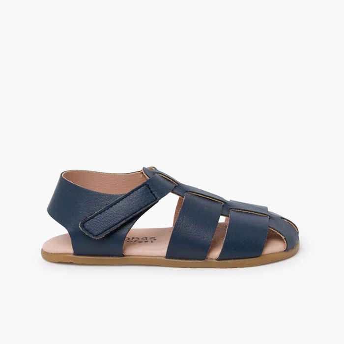 Sandálias barefoot tiras pele