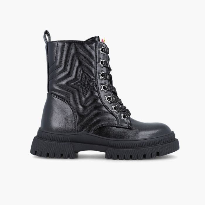 Botas militares estrela atacadores glitter