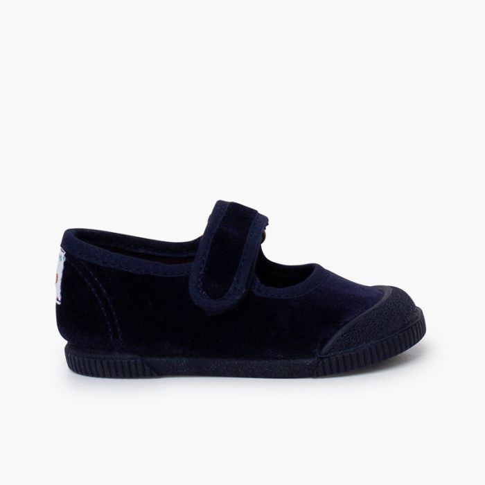 Merceditas barefoot veludo biqueira borracha