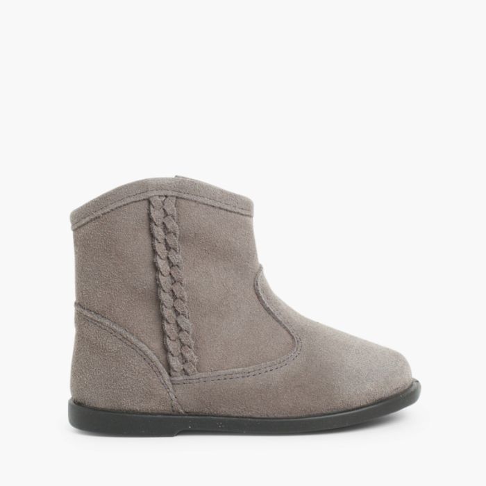 Botins Menina Camurça trança lateral