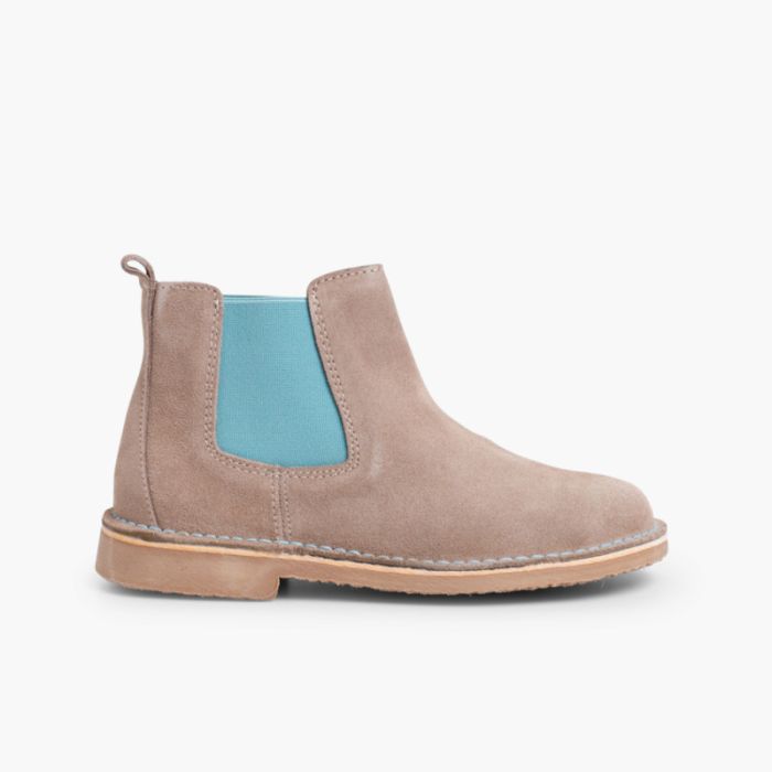 Botins de Camurça Crianças & Mulher com Elásticos de Cores