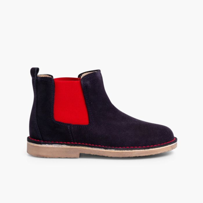 Botins de Camurça Crianças & Mulher com Elásticos de Cores