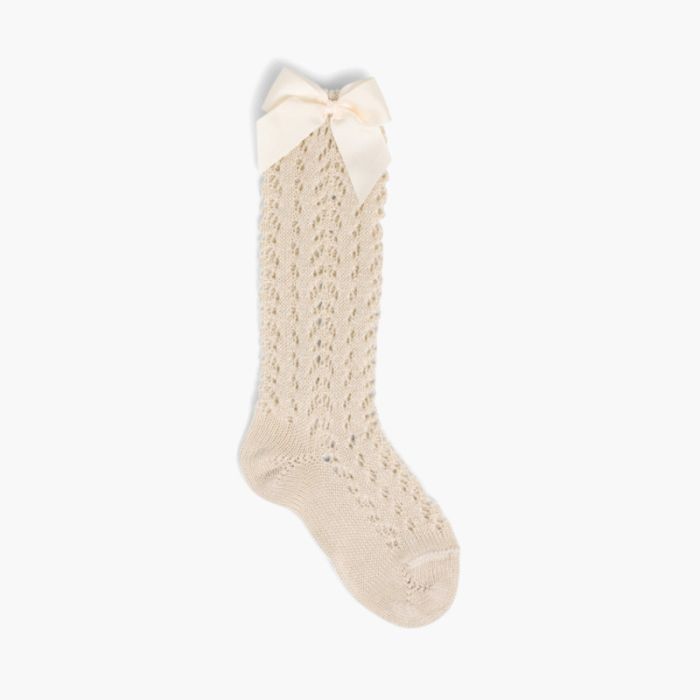Meias Altas Cóndor Croché com Laço
