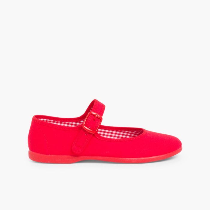 Sapatos Merceditas Tecido com Fivela Tamanhos Grandes 