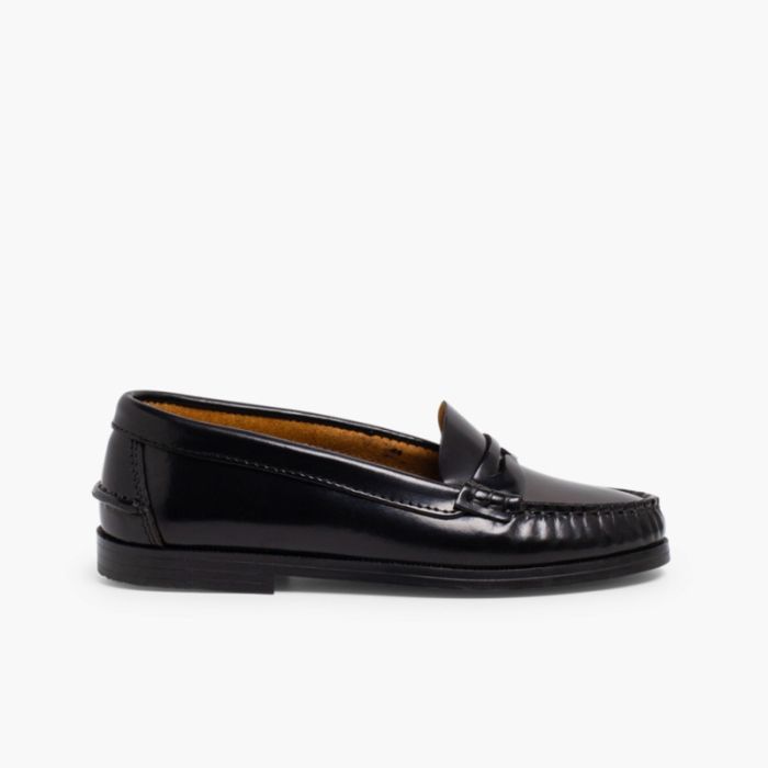 Mocassins Menina Colégio Pele