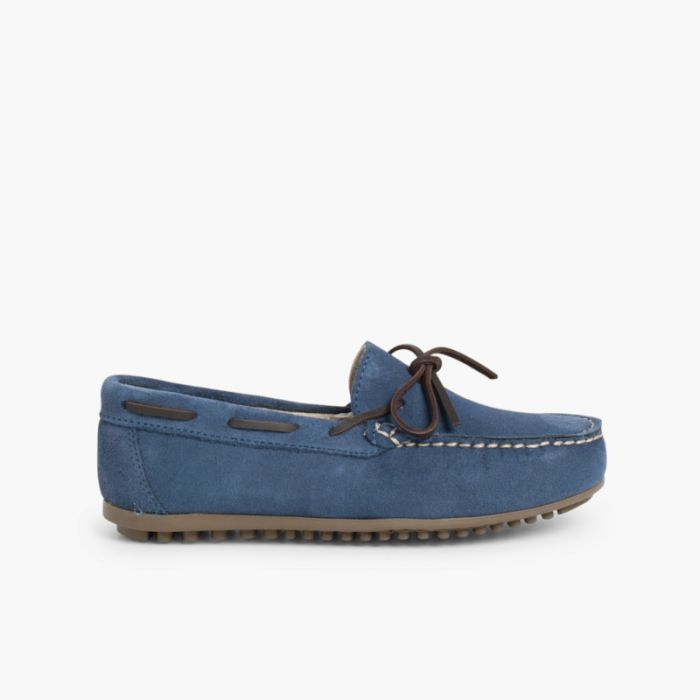 Mocassins Menino Camurça Atacador Quadrado