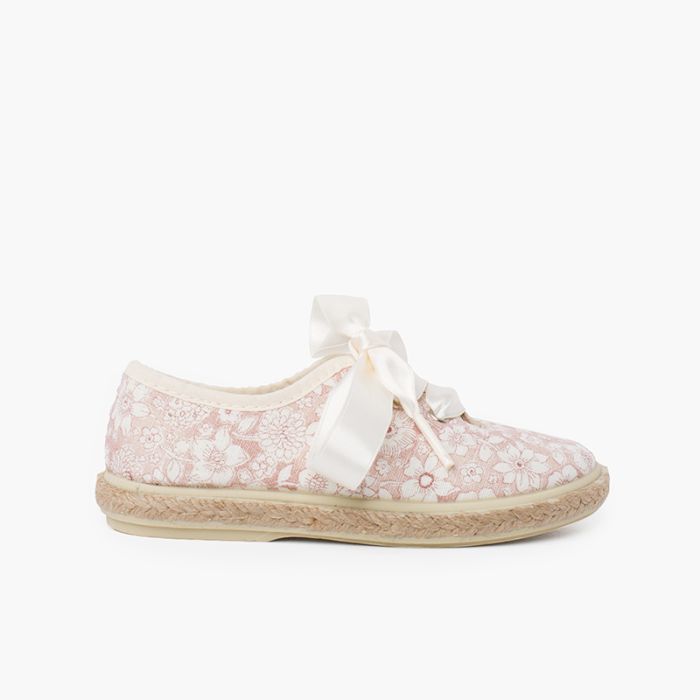 Blucher Flores e Juta Atacadores Cetim