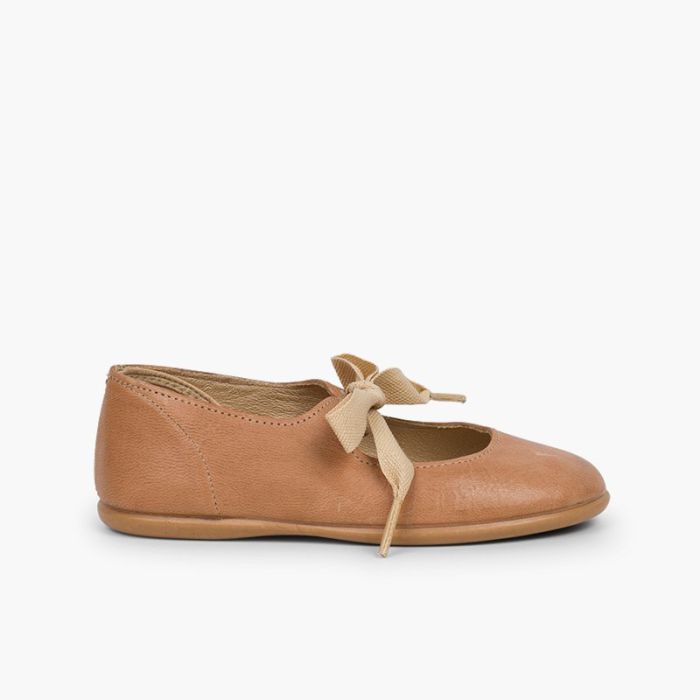 Sapatos Merceditas Pele Fecho Laço