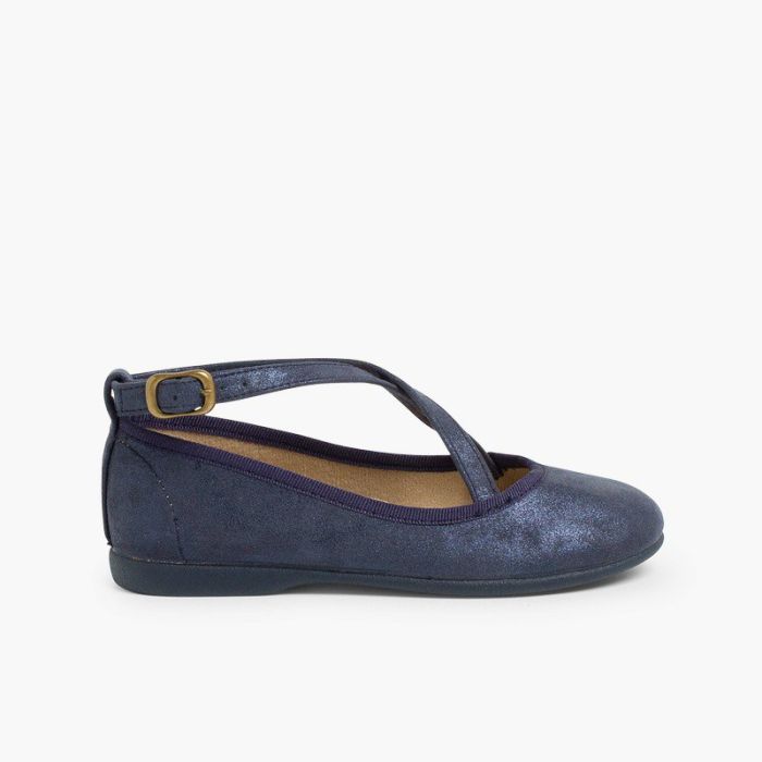Sapatos Merceditas Fivela Tiras Cruzadas