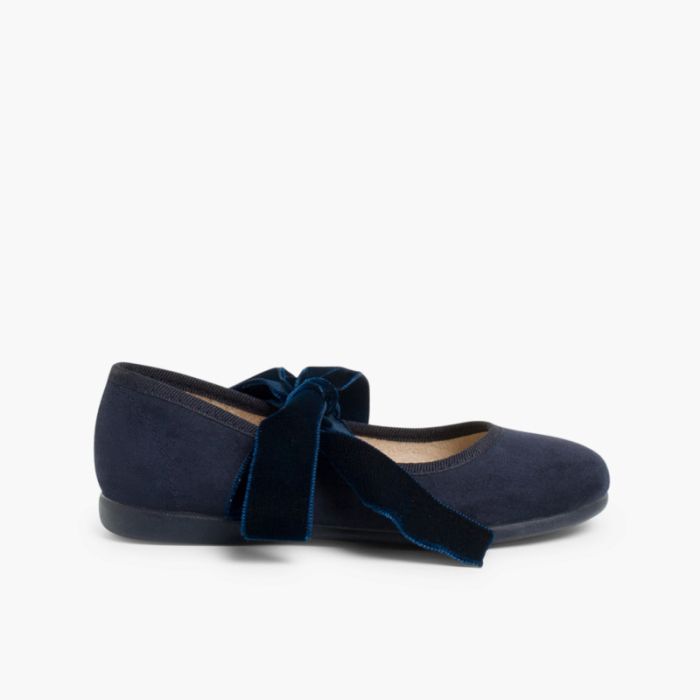 Sapatos Merceditas com Laço de Veludo