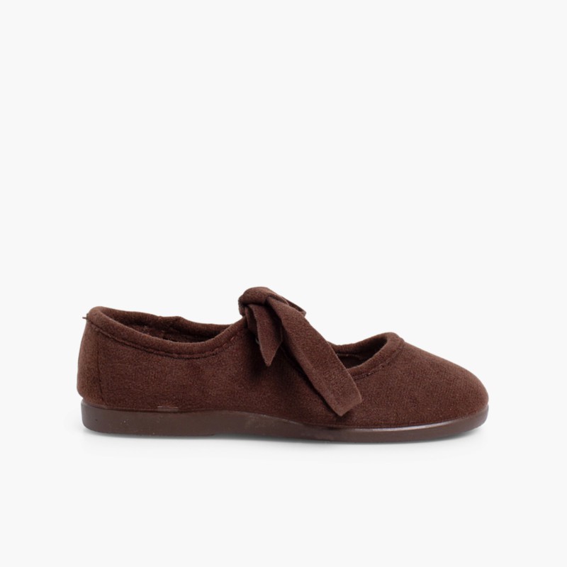 Sapatos tipo Camurça Norteñas com Laço Castanho