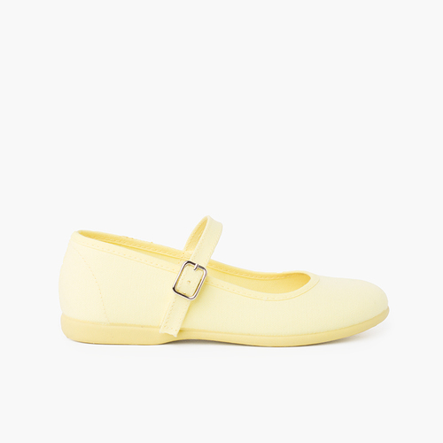 Mercedita Lona Menina Fecho Fivela Amarelo Limão
