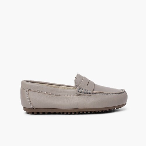 Mocassins Menino Pele Máscara Cinzento