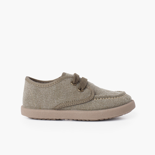 Sapatos de Vela Lona Casual Sport Caqui