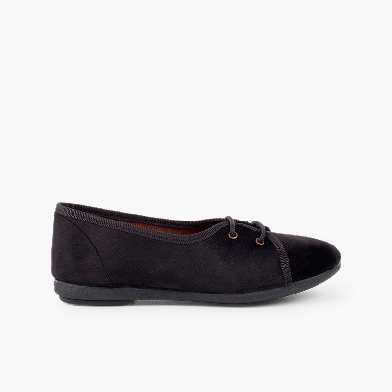 Bluchers Menina Veludo Decotados Preto
