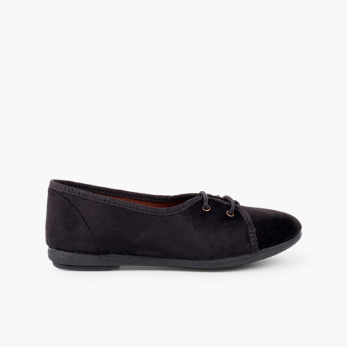 Bluchers Menina Veludo Decotados Preto