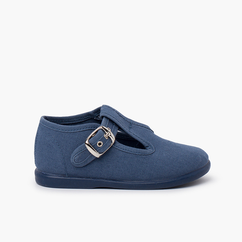 Sapato Pepito Tela com Fivela Azul