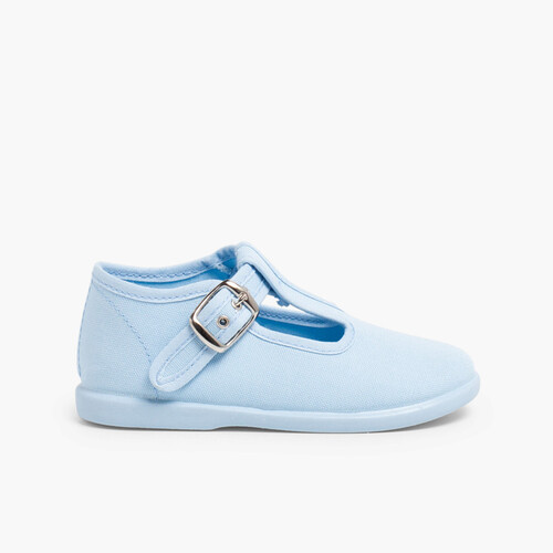 Sapato Pepito Tela com Fivela Céu azul
