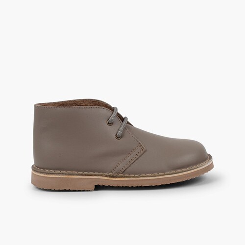 Botas Safari Pele Atacadores Forro Felpudo Taupe