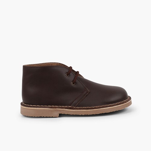 Botas Safari Pele Atacadores Forro Felpudo Castanho