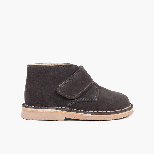 Botas Safari com tiras aderentes   Cinzento escuro
