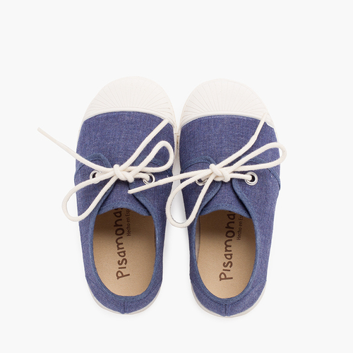 Ténis Casual Lona Biqueira Borracha Azul Jeans