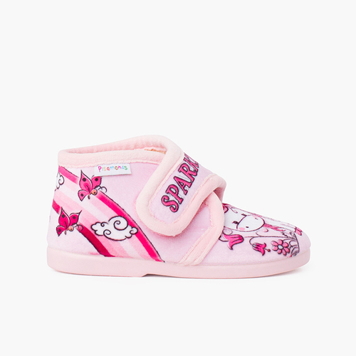 Botinhas pantufa Sparkly fecho aderente Rosa